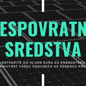 bespovratna sredstva za izgradnju solarnih elektrana, rijeci na podlozi od crnih solarnih panela