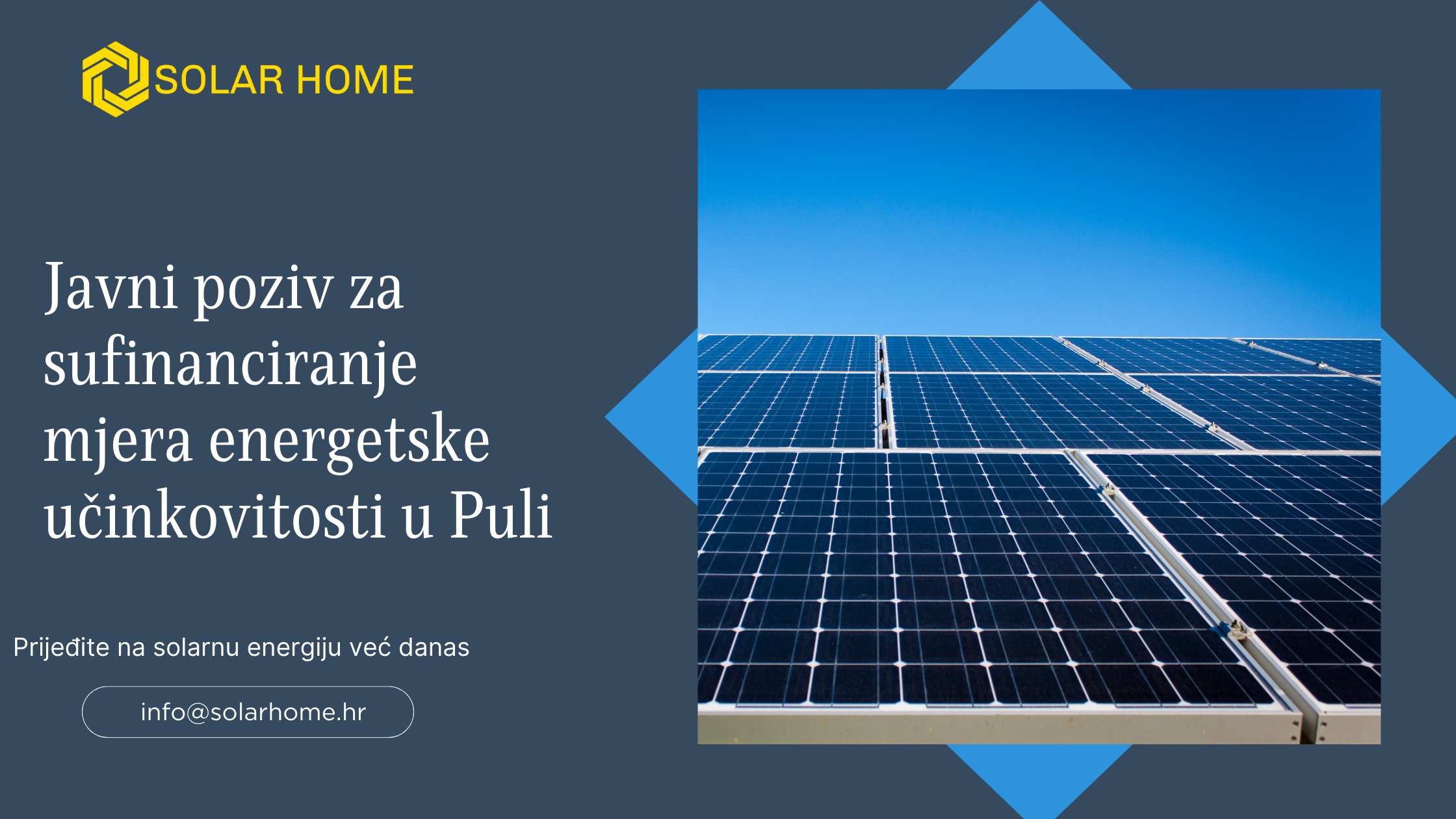 Javni poziv za sufinanciranje mjera energetske učinkovitosti u Puli