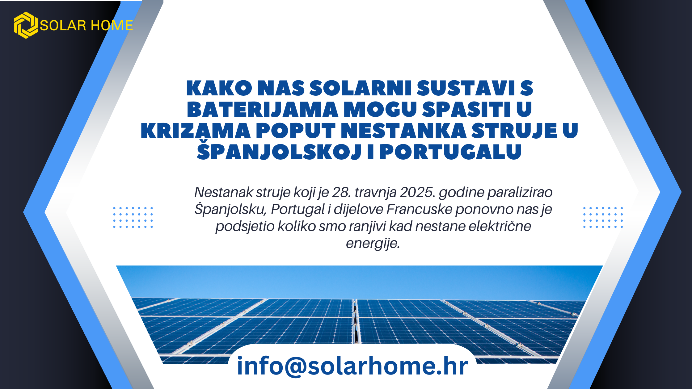Kako nas solarni sustavi s baterijama mogu spasiti u krizama poput nestanka struje u Španjolskoj i Portugalu