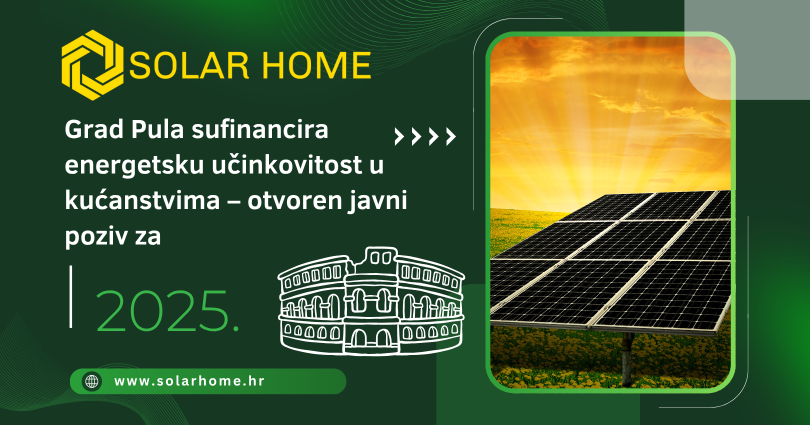 Grad Pula sufinancira energetsku učinkovitost u kućanstvima – otvoren javni poziv za 2025.