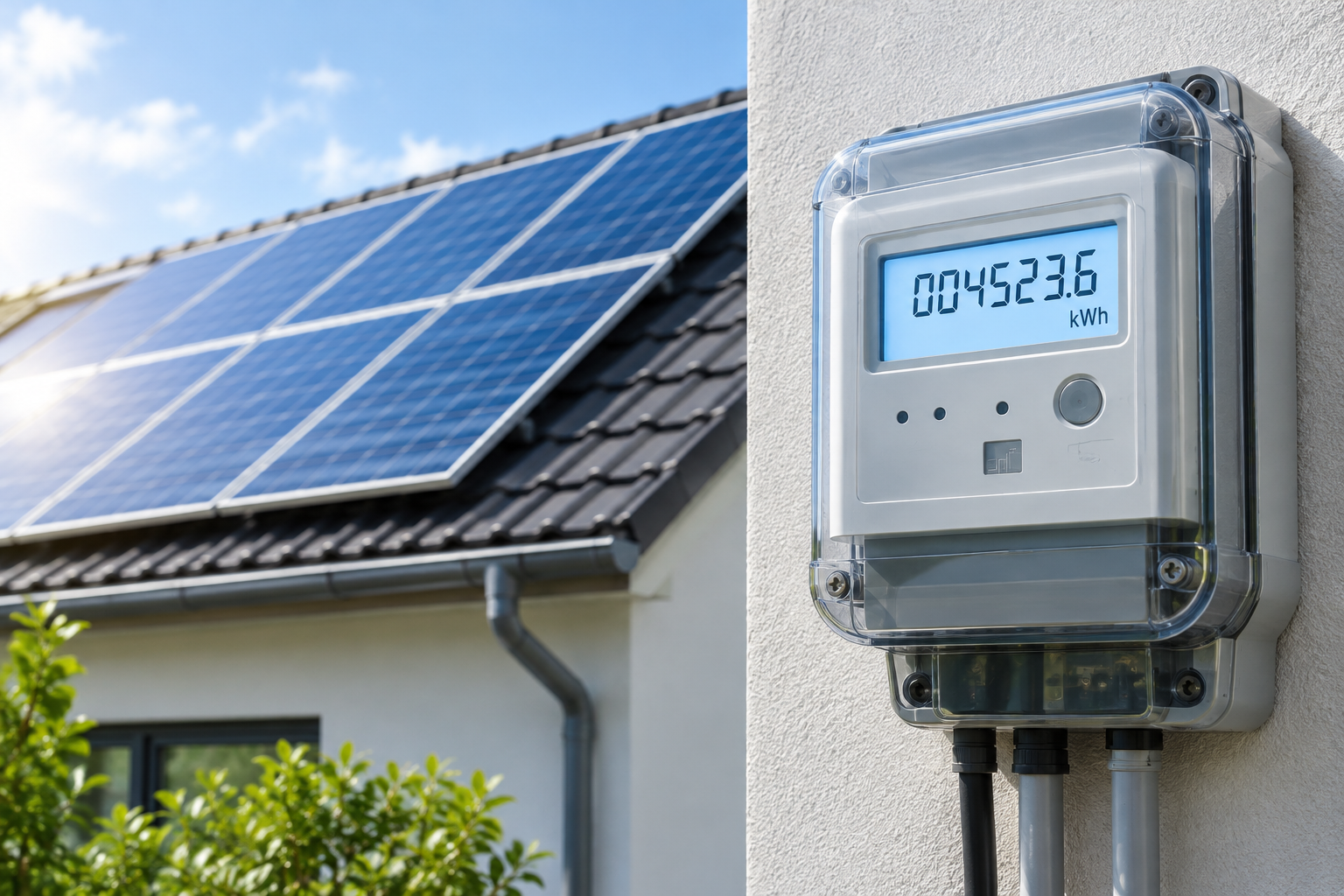 Digitalni brojilo za struju uz solarnu elektranu
